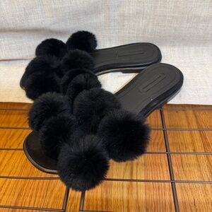 Alexander Wang Black Pom-Pom Slide Sandals – Size 36 (Women’s US 6)